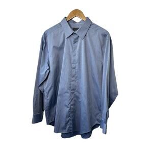 Calvin Klein Blue SLim Fit Non Iron Long Sleeve Button Down Shirt 17.5 32/33